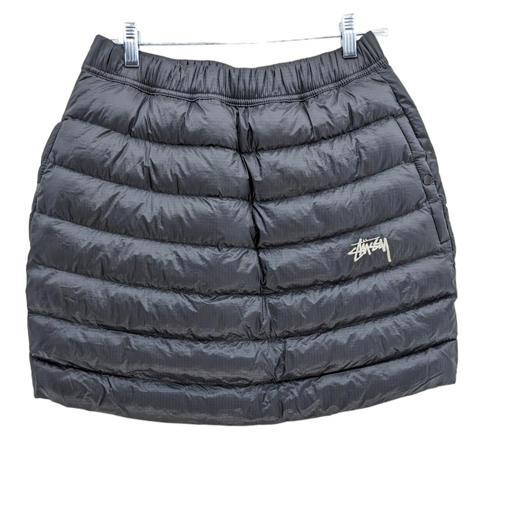 Nike x Stussy Medium Skirt Black Puffer Insulated Skirt Side Zip Pockets